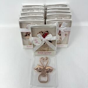 Lot Of 12 Bottle Opener Kissing Heart Flamingo Wedding Favors Gifts Bridal Party